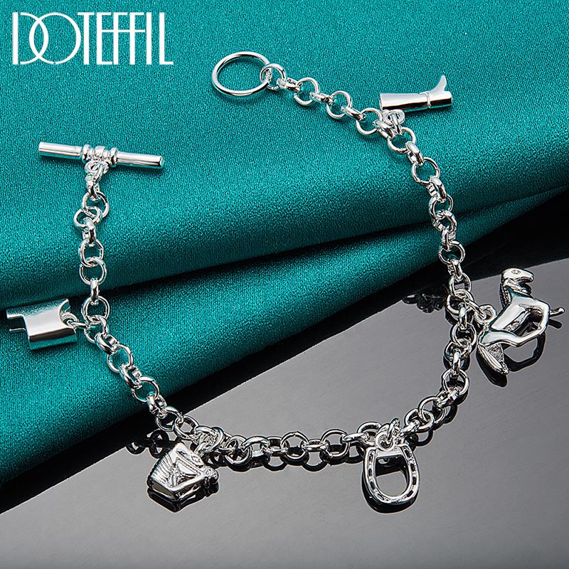 Braccialetto con ciondolo in argento, regalo per feste, gioielli romantici