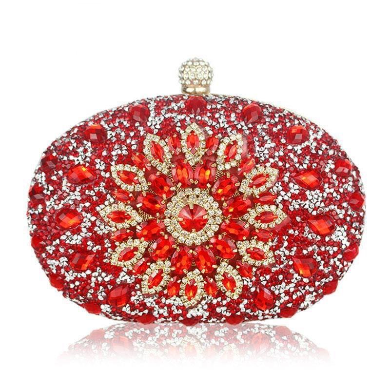 

Women s Sparkly Rhinestone Glitter Clutch Purse Evening Handbag Shoulder Bag for Wedding Party Prom Crossbody Bag With Chain Evening Bag for Women one size червоний