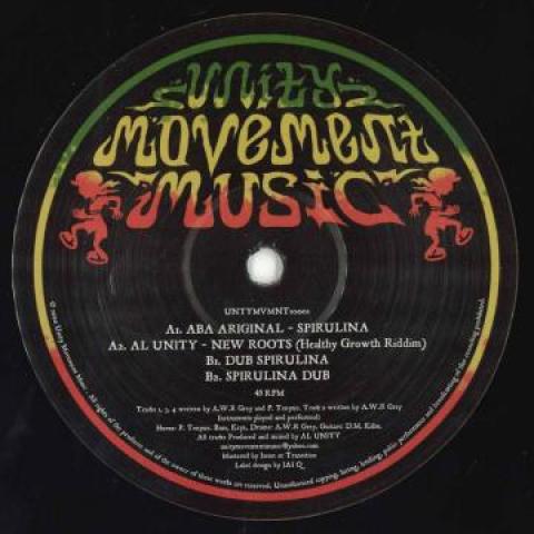 10inch Record ABA ARIGINALS - Spirulina; New Roots (Healthy Growt UNTYMVMNT10001 Unity Movement  2021 UK Reggae, Ska & Dub
