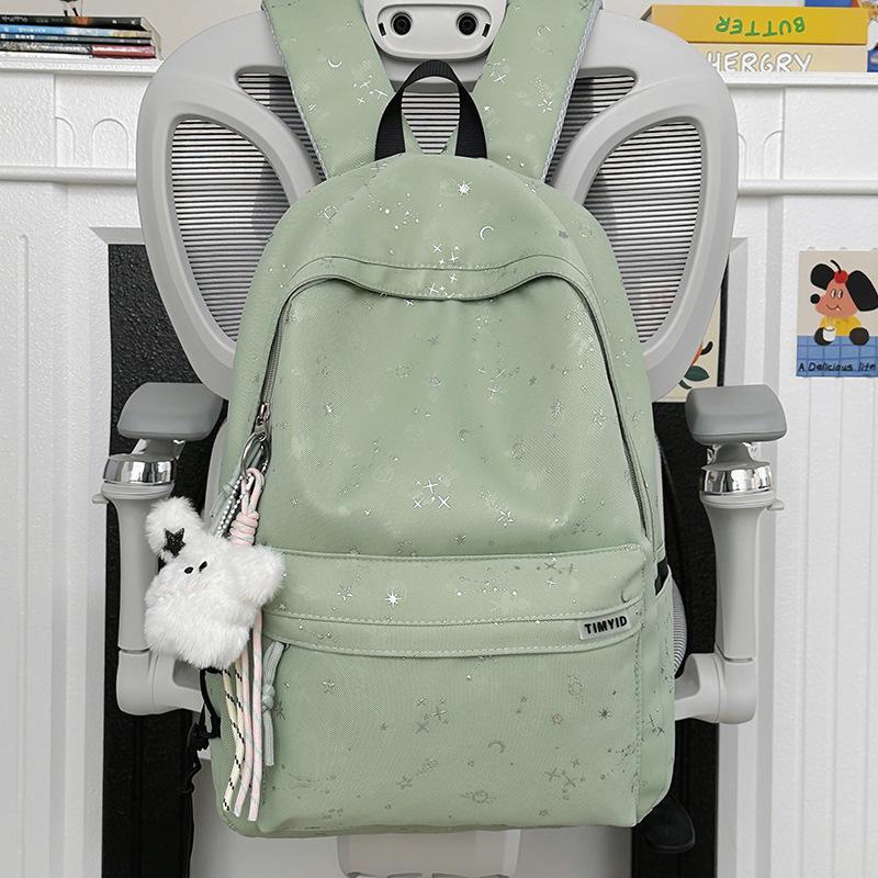 Schoolbag Korean Ins Wind Star Backpack Women, Large Capacity Junior High School Girls High School Student School Bag Leisure Travel Backpack