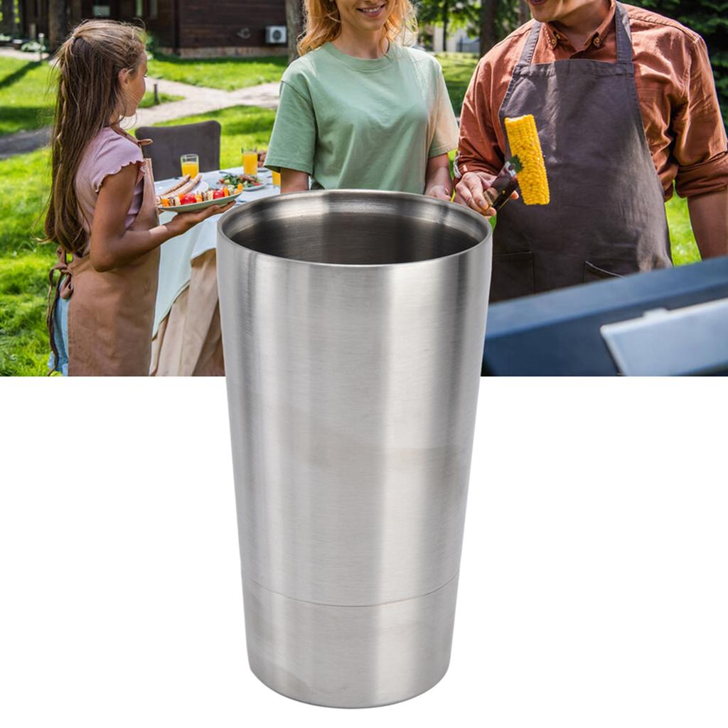 Dvoustěnný kovový hrnek na pivo z nerezové oceli 304, hrnek na koktejly a kávu, protiopařovací hrnek