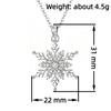 Women Silver Color Hollow Snowflake Pendant Necklace Inlaid Clear Cubic Zirconia Winter Xmas Holiday Wear Jewelry Gift earrings