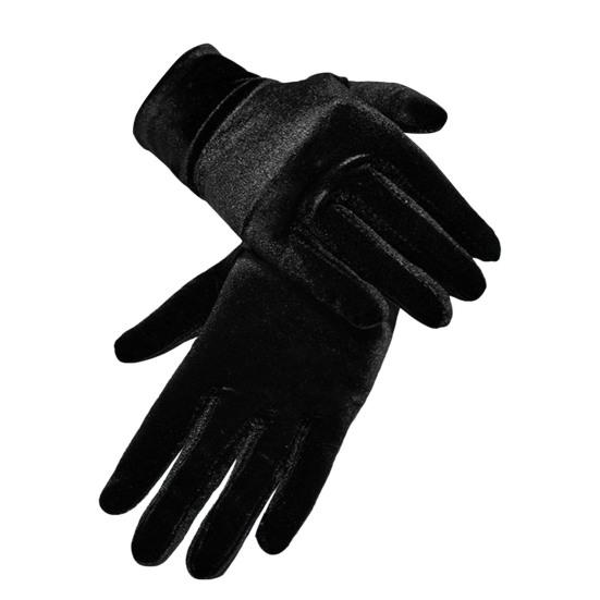 

Banquet Gloves Vintage Decorative High Elasticity Windproof Wear-resistant Keep Warm Breathable Women Short Opera Flannelette Gloves for Outdoor чорний