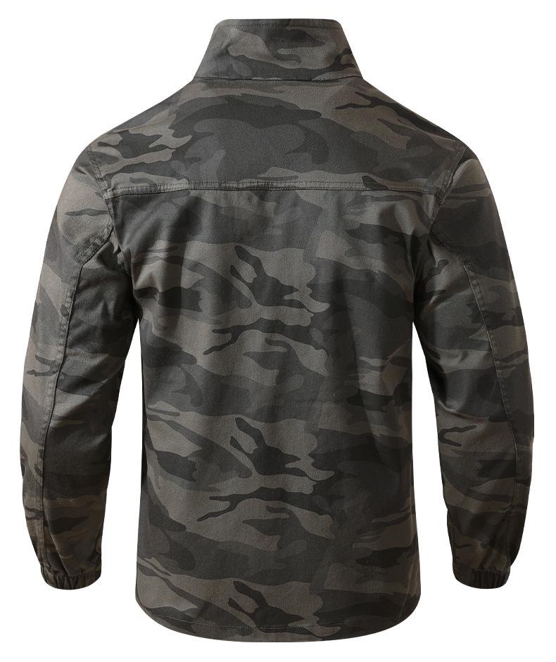 Unisex Spring/Autumn Elastic Camouflage Workwear Set - Cotton, Anti-Scald, Wear-Resistant, Ideal for Auto Repair