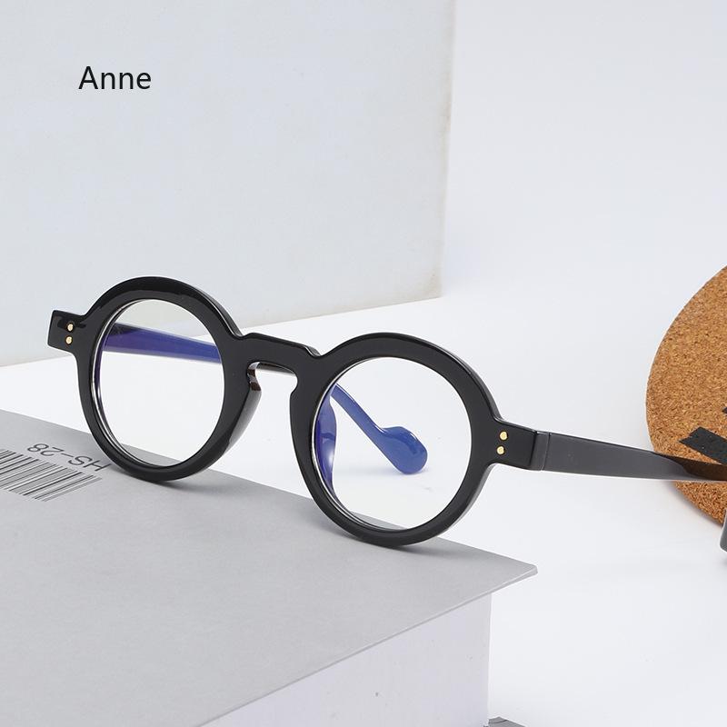 New Round Glasses Frame Women Men Small Frames Computer Optical Eyeglasses Vintage  Designer Leopard Black Glass Clear Lens