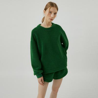 MOLLIOLLI Boucle Soft Sherpa String Sweatshirt [Green]