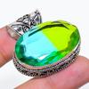 Natural Bi-Color Tourmaline Gemstone 925 Sterling Silver Pendant 1.54" AP-14311