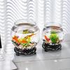 Transparent Desktop Micro-Landscape Fish Tank - Eco-Friendly Plastic Aquarium for Office and Home Decor, Perfect for Goldfish or Turtles