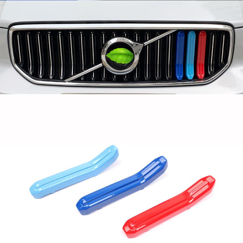 

для volvo xc40 - Китайская специальная решетка радиатора, модификация трехцветной полосы, автомобильные аксессуары, наклейка на автомобиль красный