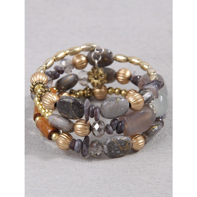 Europe, America, Simple Bohemian Famous Wind Crushed Stone Accessories, Multi-layer Bead Temperament Women's Bracelet