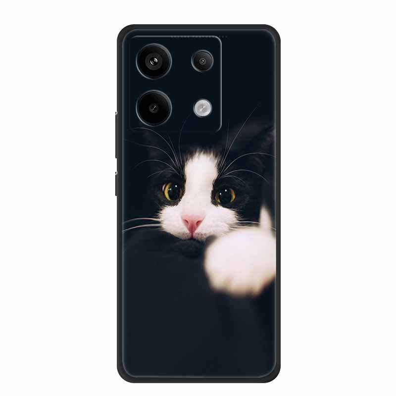 For Redmi Note 13 pro Case Pink Phone Case Fashion Silicone TPU Soft Back Cover Redmi Note 13 Pro Flower Capa 6.67" Cats Coque