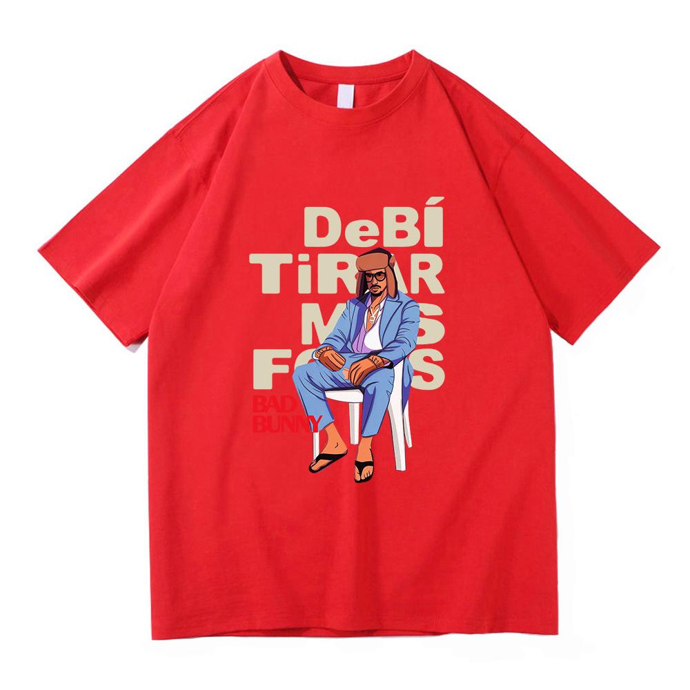 

Футболка Bad Bunny 2025, модная мужская/женская винтажная футболка с забавной лягушкой Debí Tirar Más Fotos M