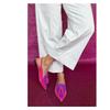 New Summer Color Block Women's Shoes 40-43 Large Pointed Tassel Low Heels Back Air Sandals High Heels Womens Shoes Zapatos Mujer