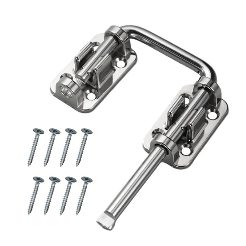 Heavy Duty Door Lock Bracket 180 Degree Rotation Waterproof Surfaces Steel Gate Latches Uprgades for Indoor Outdoor Use