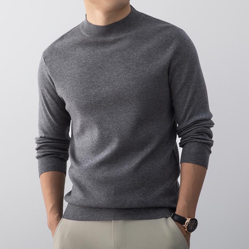 

GZX ZEROTOX Men s Wool-Blend Slim Fit Casual Knit Sweater with Warm Half-High Collar L