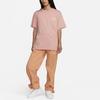 Nike Sportswear Logo Print Ribbed Crew Neck Sports Short Sleeve T-Shirt Women T-Shirt Pink FD2550-618