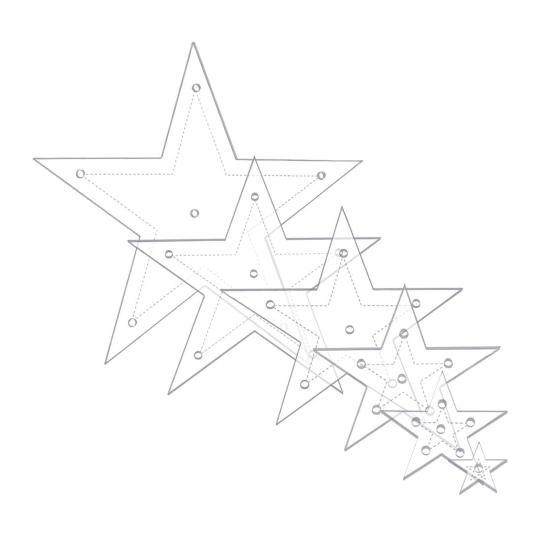 

6 шт. Шаблоны для шитья в виде звезд, акриловые трафареты для квилтинга, инструменты для рукоделия, украшения, скрапбукинга