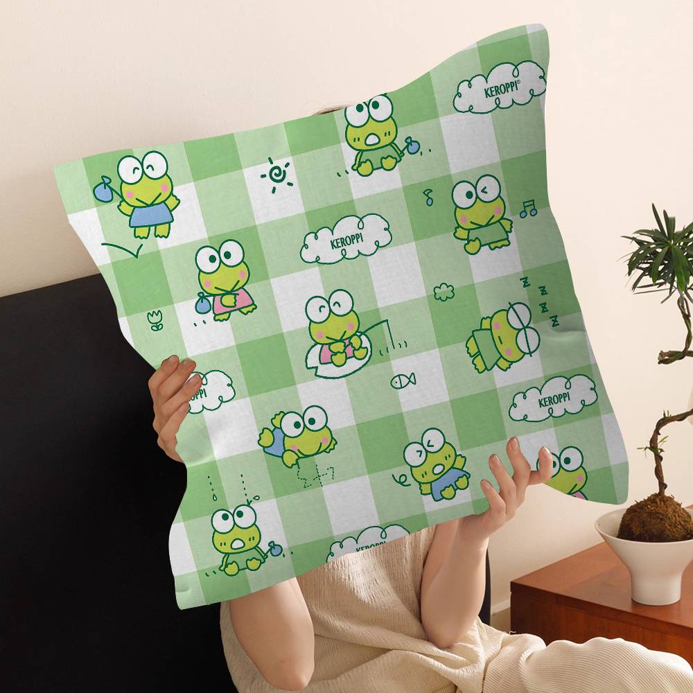 Cartoon K-KeroppiS Office Cushion Pillowcase Car Cushion Cover45X45CM Lumbar Pillowcase Sofa Pillowcover