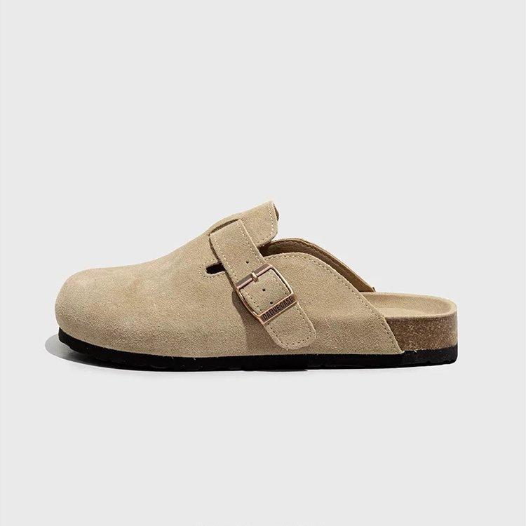 Flat bottom half tray slippers matte platform shoes single shoes new soft sole lazy beanie shoes