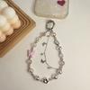 Acrylic Y2K Phone Charm Strap Bowknot Love Heart Beaded Chain Butterfly Phone Chain  Jewelry Gift