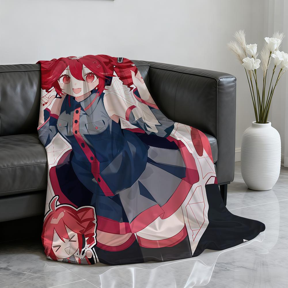 Virtual Idol Singer Anime K Kasane T Teto Blanket Soft Throw Blanket for Home Bedroom Bed Sofa Picnic Travel Office Blanket Gift