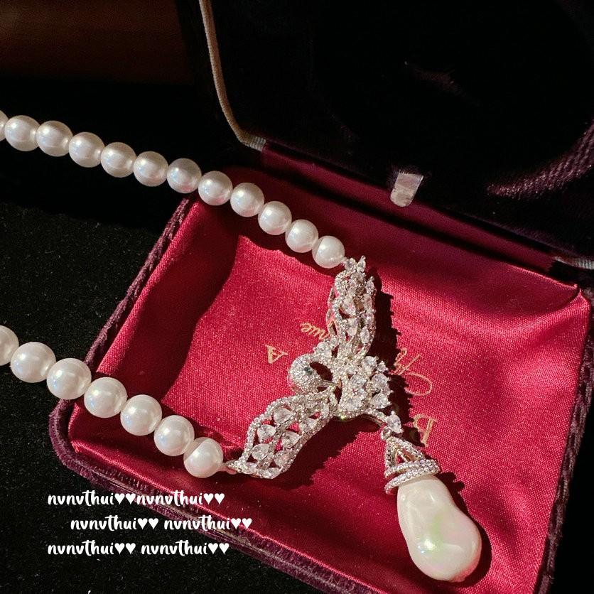 Yuji Colorful Wheat Ear Gem Pearl Necklace, Mermaid Tears, Baroque Pearl Rainbow Zircon Sweater Chain