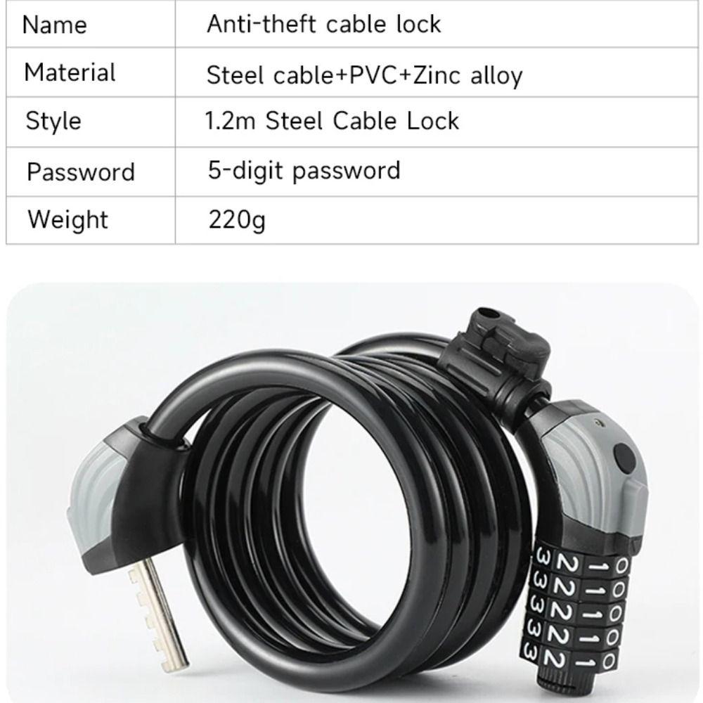 1200MM Fahrrad-Zahlenschlosskabel ABS mit Stahldraht Stahlkabel-Schloss Fahrradzubehör