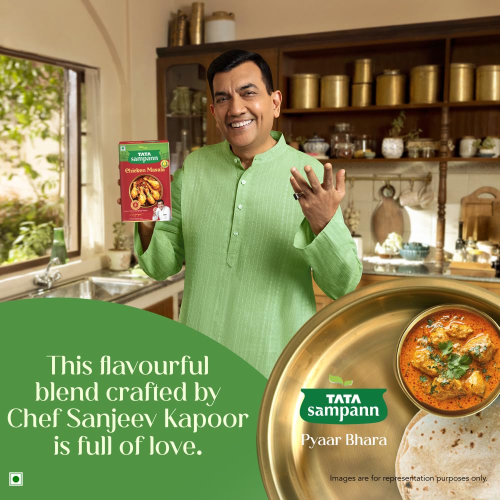 TATA Sampann Chicken Masala 100g By Chef Sanjeev Kapoor With Exclusive Cooking Tip For Rich Flavor