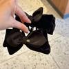 Velvet Bow Bun Hairstyle with Large-sized High-end Hair Clips At The Back of The Head