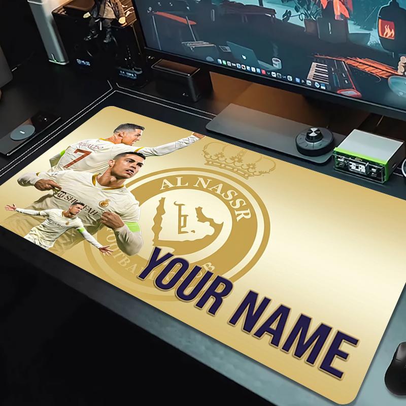 Custom Name Cristiano Ronaldo Mouse Pad Large Gaming Table Cushion Non-slip Laptop Tablet Big Mousepad XXL Mat Mini PC Playmat With Lock edge_XIA