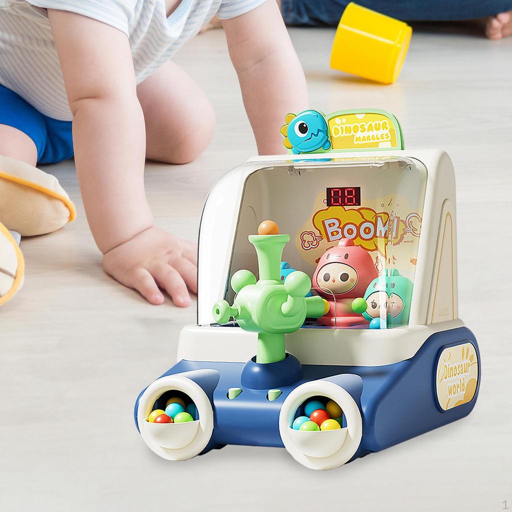 Shooting Toys for Kids Early Education Toy with 20 Marbles Dinosaur Launcher blue