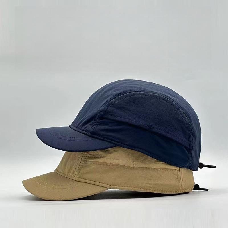 2026 Short-brimmed solid color baseball cap Lightweight Quick-Dry Polyester Adjustable Buckle Closure Sun Protection Breathable