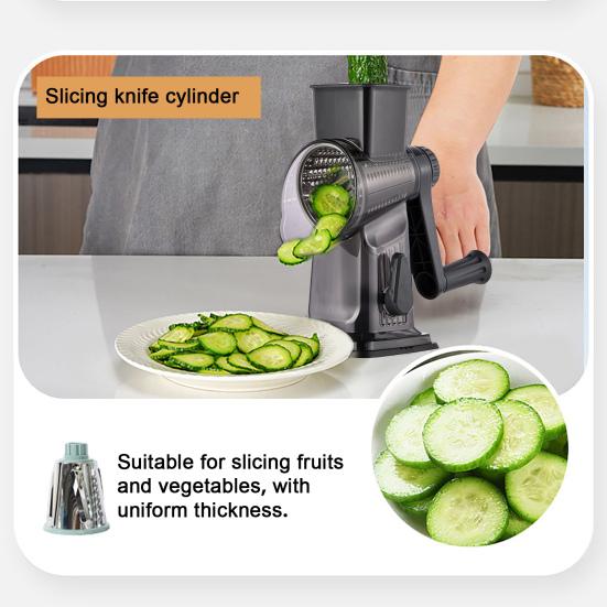 Handheld Roller Vegetable Slicer Shredder Stainless Steel Blades Food Processor Multi-Function Kitchen Gadget