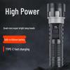 Temu 115B Multi-Function Rechargeable Flashlight: Strong Light, Zoomable, with Digital Display for Outdoor Patrol and Night Fishing Emergencies.