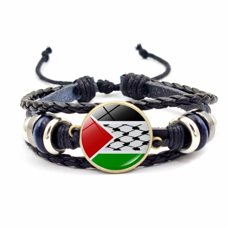 

Palestine Flag Bracelet Vintage Multi-layer Woven Beaded Bracelets Jewelry Accessories Adjustable Chain Wrap for Women