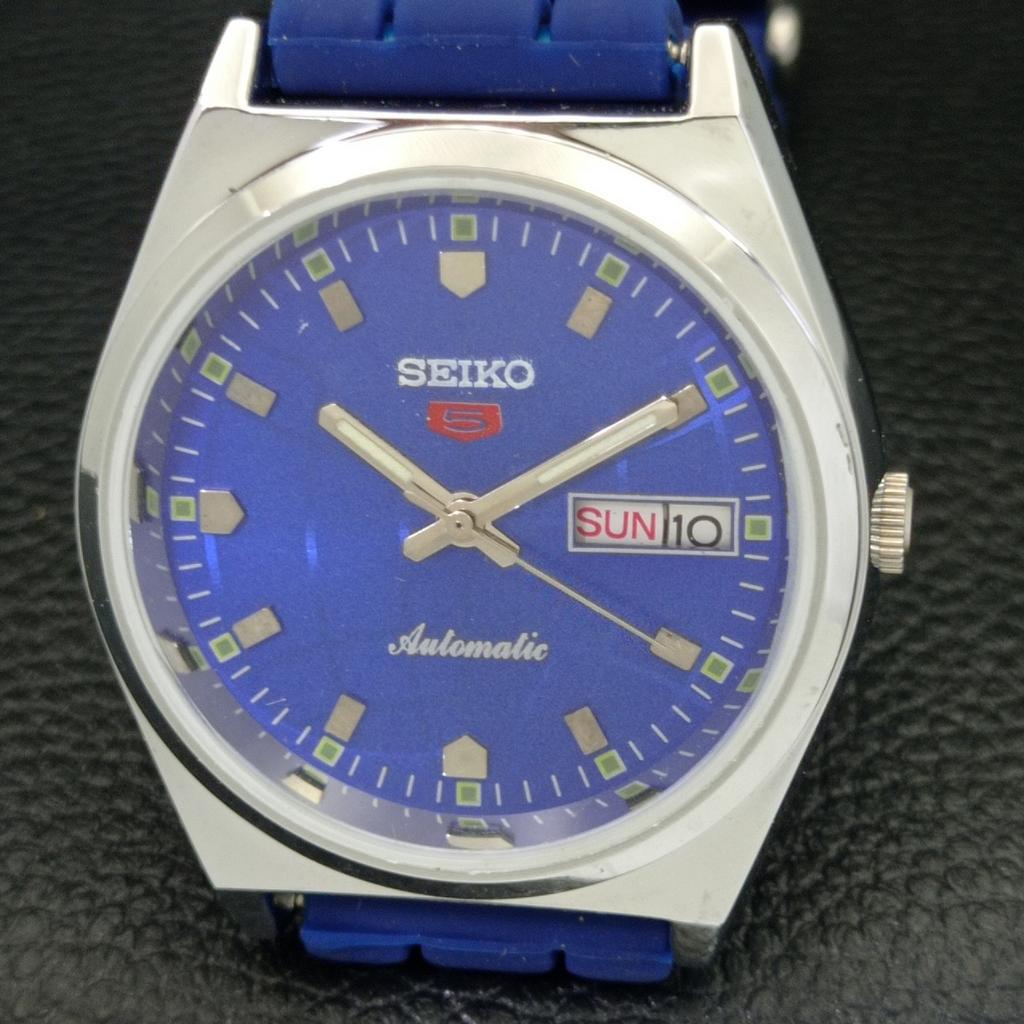 YENİLENMİŞ VINTAGE SEIKO 5 OTOMATİK JAPON ERKEK MAVİ KADRAN SAAT a434690-2
