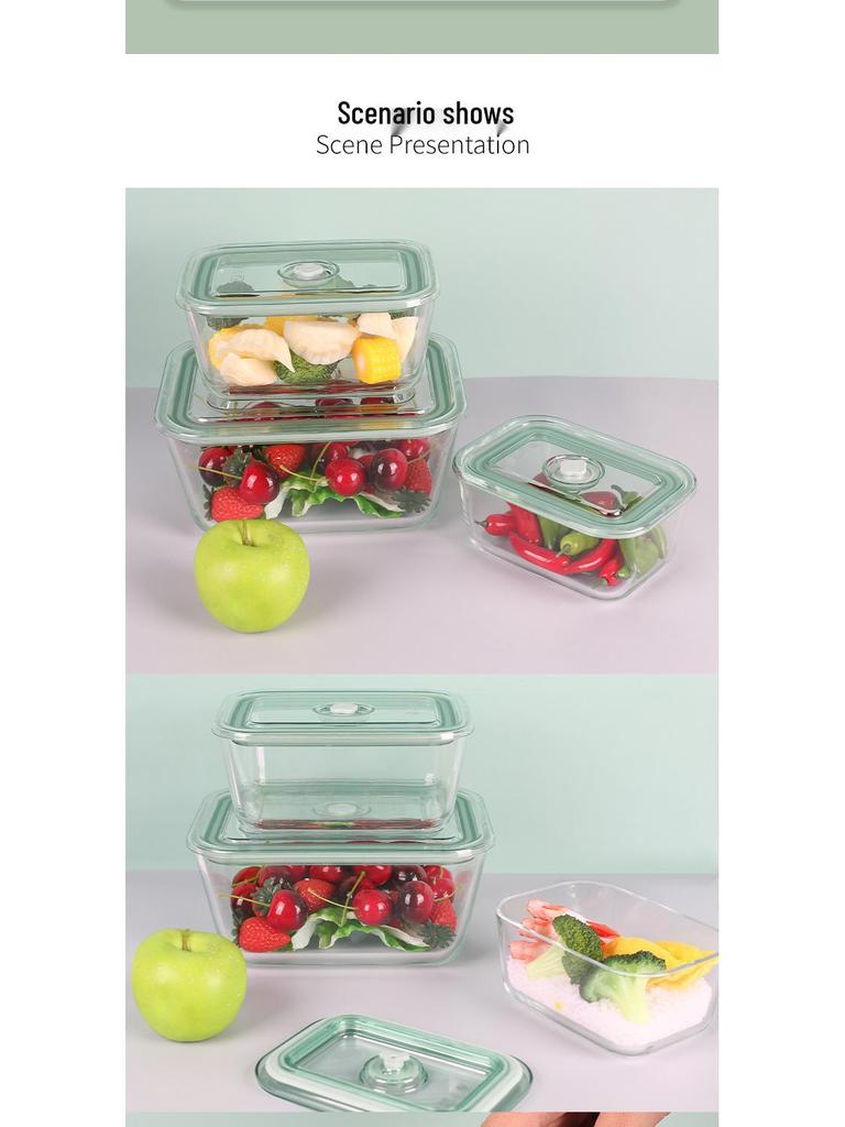 Contenitore Grande in Vetro per Conservazione di Frutta, Kimchi e Altro - Lusso Leggero, per Alimenti, Ermetico e Ideale per la Refrigerazione.