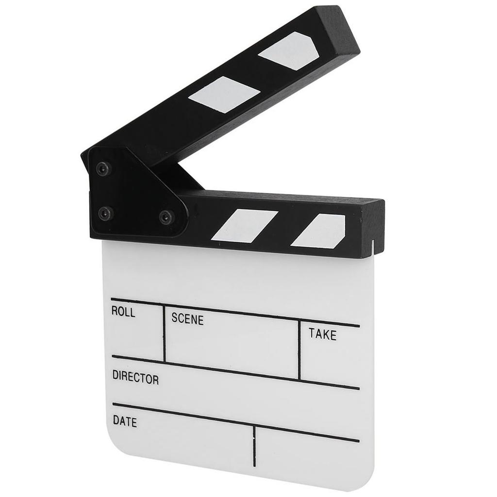 Mini Acrylic Director Scene Clapperboard TV Movie Action Board Film Cut Prop with Pen
