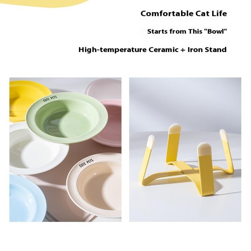 Cerc Bowl Pet Bowl With Iron Stand Protect Cervical Spine Small Size Dog Bowl Smart Bowl For S Pet Supplies