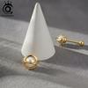 ORSA JEWELS 14K Gold 925 Sterling Silver Pearl Mini Small Stud Earrings for Women Chic Minimalist Office Korean Jewelry GPE136