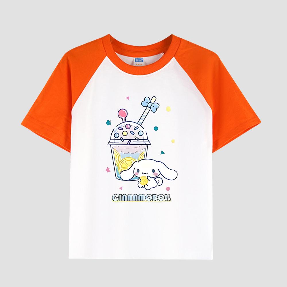 Kids' Printed T-Shirt with Short Sleeve, Cotton Fabric, Girls' Casual Fashion Top for Summer