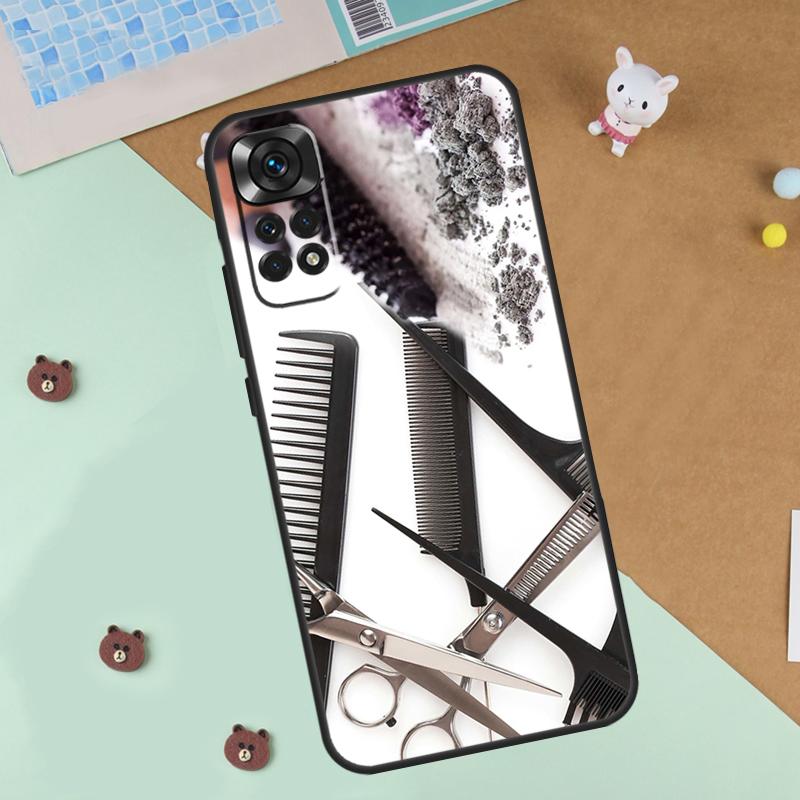 Hair Stylist Scissors Brush Switch Case For Xiaomi Redmi 14C 10C 12C 13C Cover For Redmi Note 14 Pro 13 9 10 11 12 10S 11S 12S