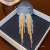925 Silver Needle Tassel Pearl Earrings: High-End Celebrity Design for Women