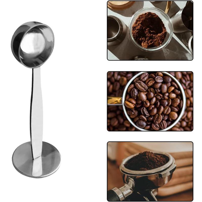 2-in-1 Stainless Steel Coffee Scoop 15/20/30ml Tamping Dual-Purpose Coffee Spoon Powder Hammer Tamper Measuring And Tamping