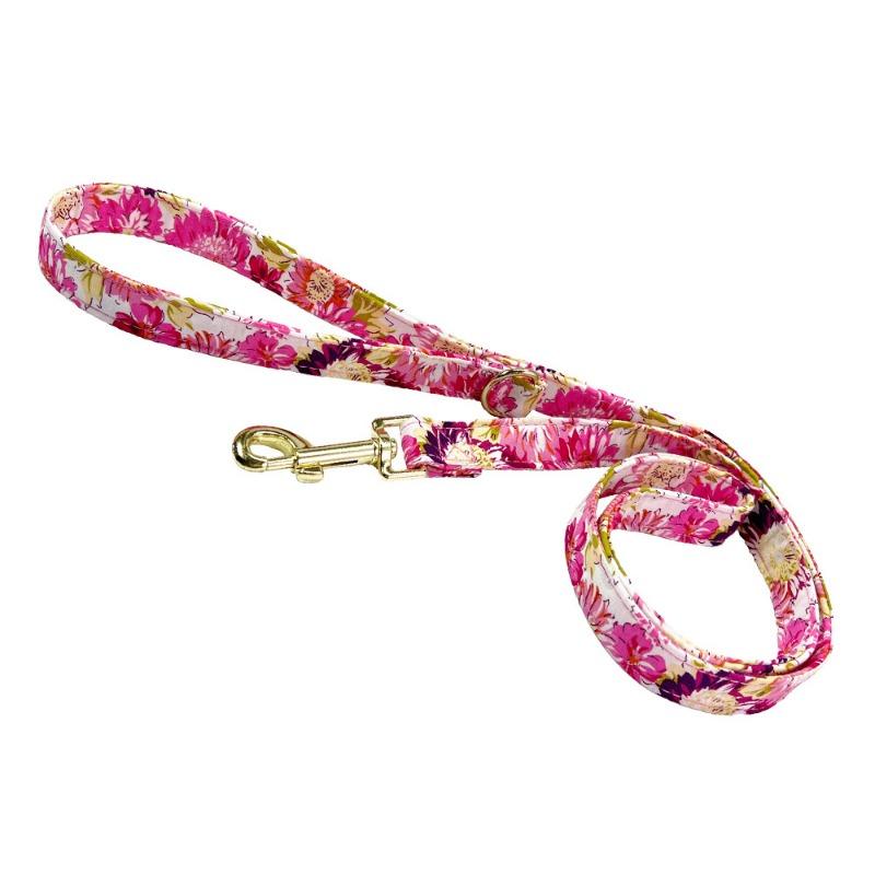 Blumen-Metallgravur Individuelles Haustierhalsband Leine für mittelgroße große Hunde Katzen