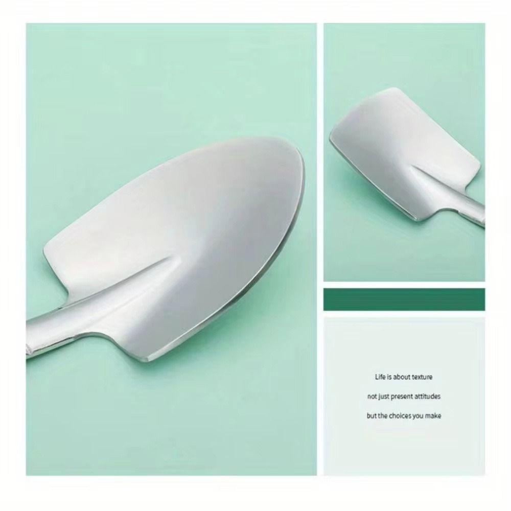 10Pcs Mini Shovel Spoon Stainless Steel Coffee Scoops Ice Cream Spoon Restaurant Use