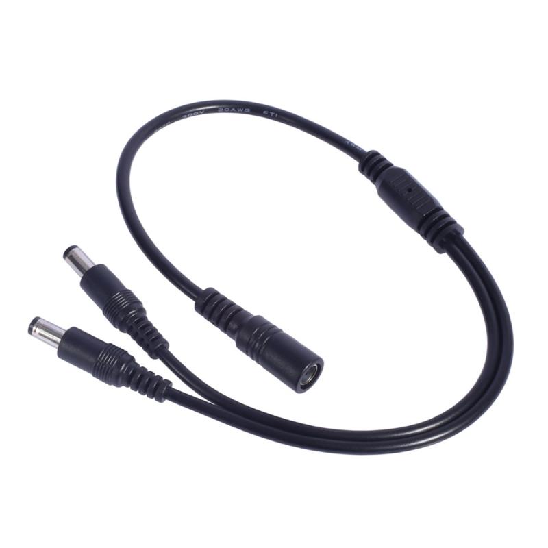  Stromverteilerkabel 5,5 x 2,1 mm 1-zu-2-Wege-Y-Adapter für LED-Leuchten, Überwachungskameras, Router