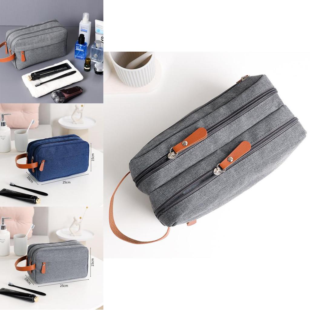 Double-layer Travel Toiletry Bag Men's Business Portable Toiletry Storage Bag Moisture-proof Large Capacity Cosmetic Bag Wholesale