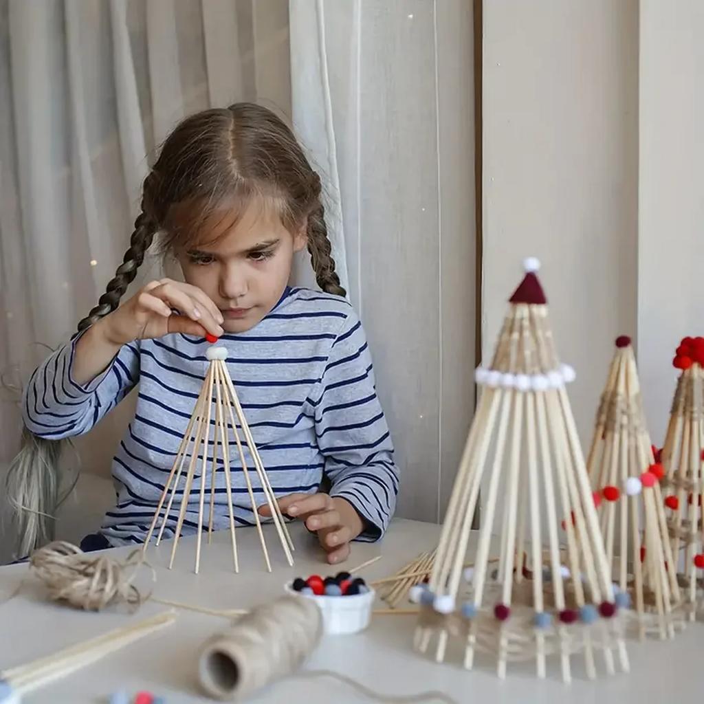 Přírodní barva 4mm DIY bambusové tyčinky 50/100ks Tyčinky na cukrovou vatu Malé vlaječky Ručně vyráběné modelovací materiály pro řemesla