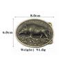 Trendy Wild Boar Leather Hip Hop Western Cowboy Belt Buckle